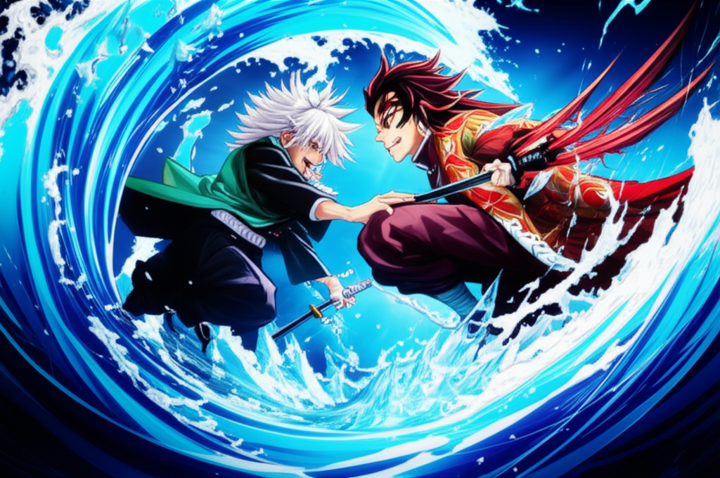 Giyu Tomioka vs Akaza Pertarungan Pilar Air Melawan Iblis Tingkat Atas